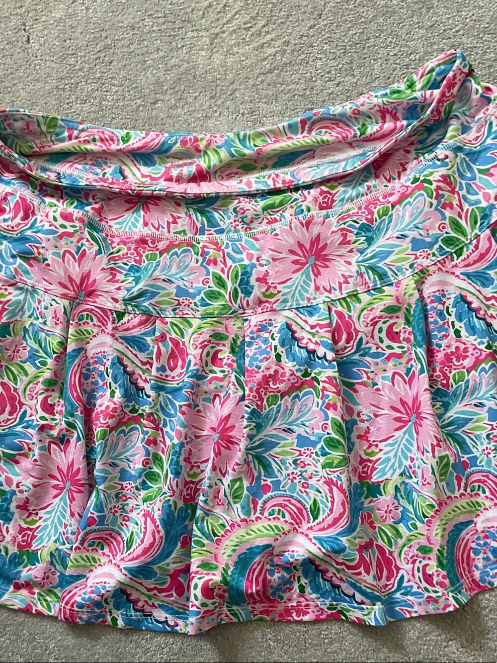 Gottex Floral Pink Blue Green Printed Skort - Picture 3 of 3